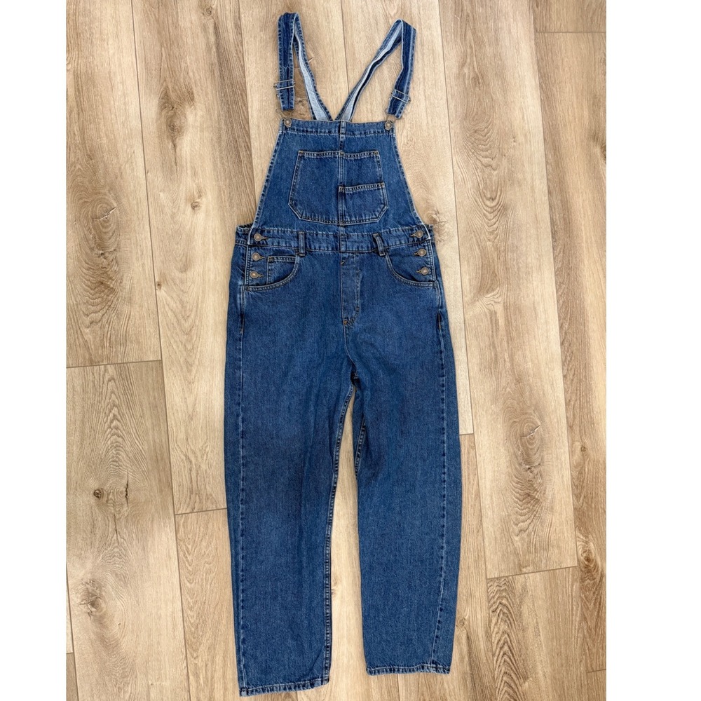 We the Free MEDIUM Ziggy Medium Blue Wash straight leg overalls denim